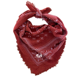 Classic Patterned Raw Silk Bandana / Poppy Red