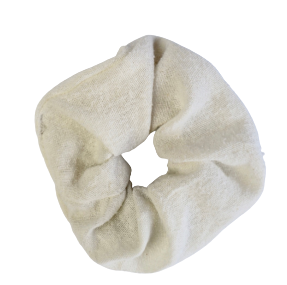 Naturally Dyed Scrap Silk Hair Scrunchies / Vanilla