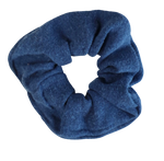 Naturally Dyed Scrap Silk Hair Scrunchies / Ocean Blue