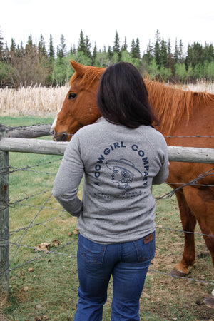 The Prairie Gringa brand Grey Crewneck