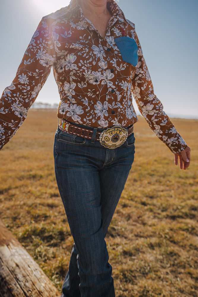 Cheyenne Caramel floral shirt