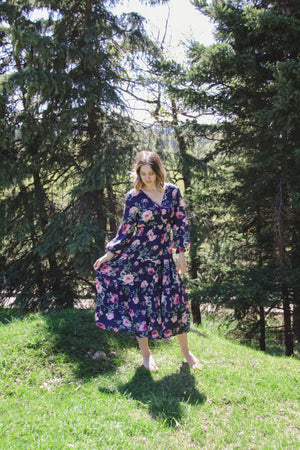 Navy floral dress